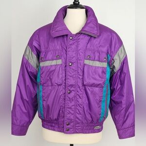 Vintage Tyrolia Ski Jacket & Vest in Purple and Teal Women’s/Unisex XL